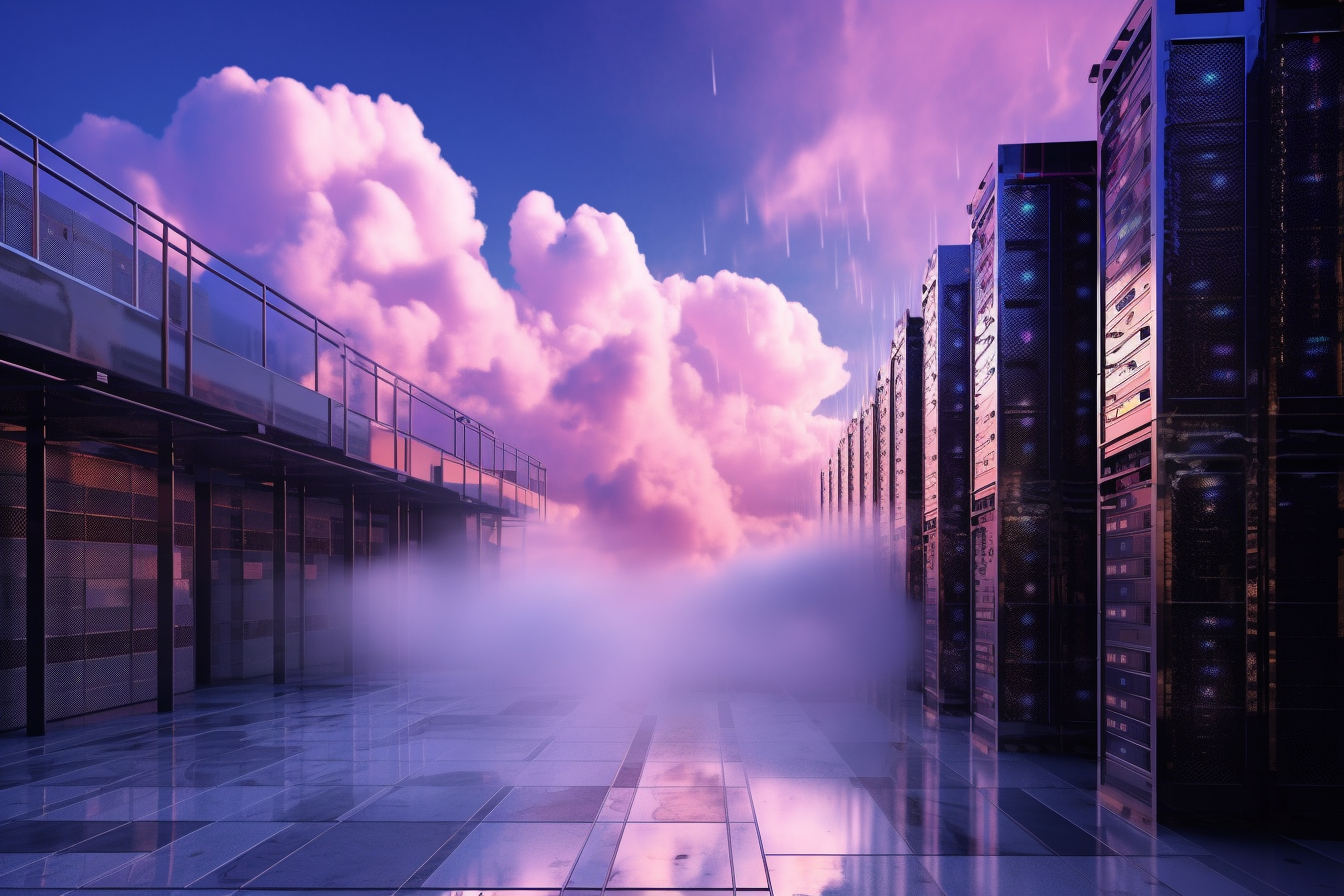jenbell_server_racks_floating_clouds_hues_of_pink__ca840f5c-8f9b-48f0-840a-c34b4c46bb13